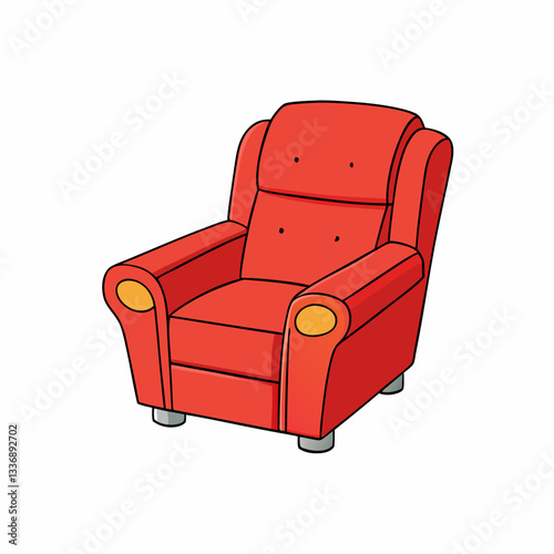 red armchair isolated on white background