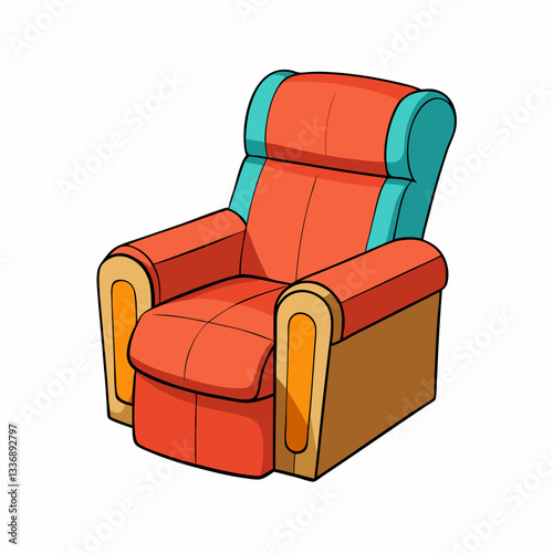 red armchair isolated on white