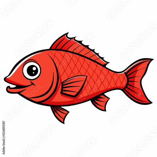 red fish isolated on white