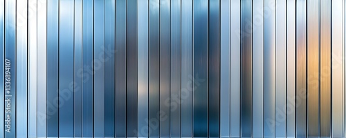 Obraz na płótnie Metal panel wall, urban texture, city reflection w salonie