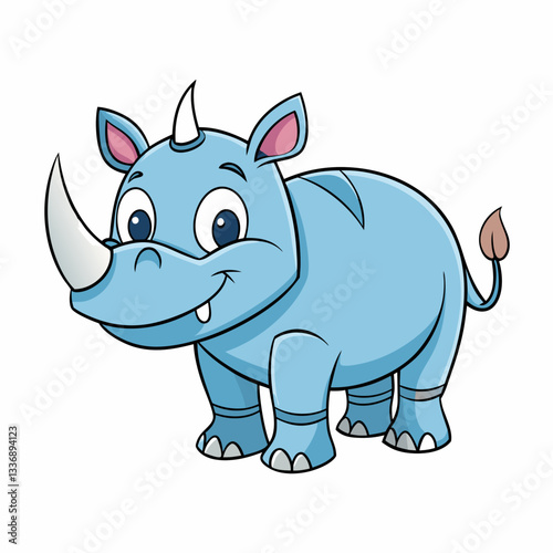 cartoon rhino vector illustration