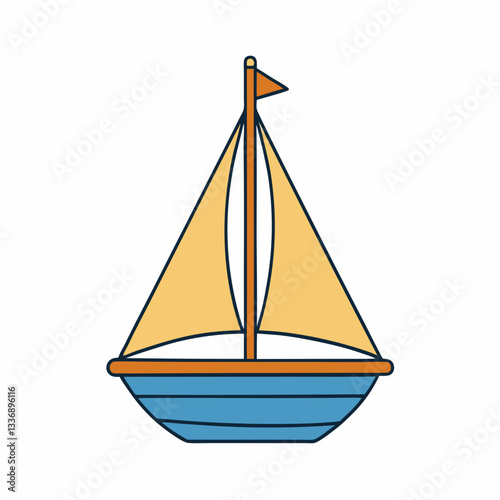 boat on white background