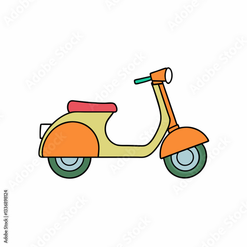 vintage scooter vector illustration