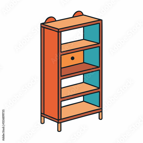 wooden cabinet with shelves