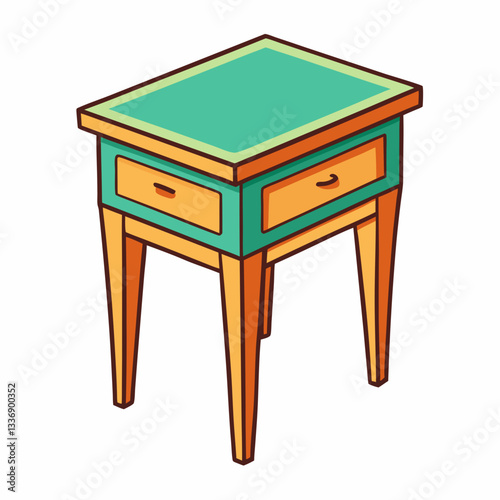 wooden table isolated on white