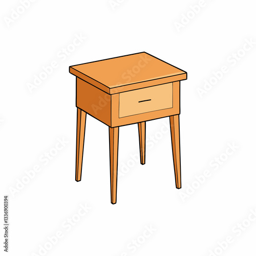 wooden table isolated on white