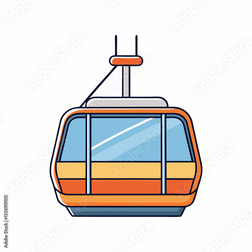 yellow tram on a white background