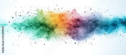 Obraz na płótnie Rainbow powder explosion, abstract art w salonie