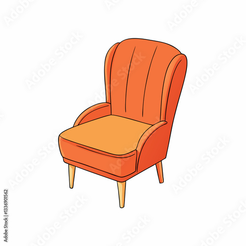 red armchair isolated on white