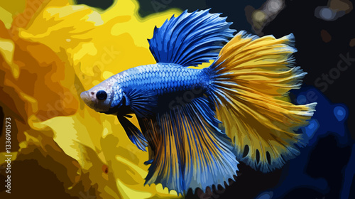 Betta in planted aquarium