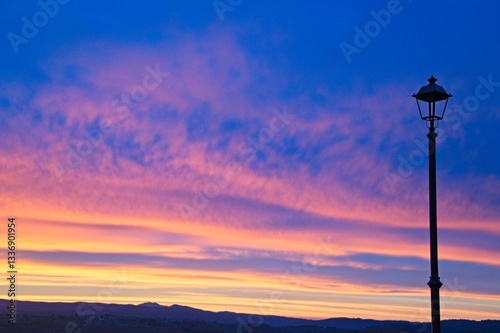 Sunrise and Fog Umbria Tuscany Italy January
