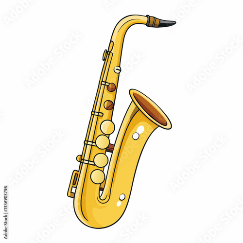 saxophone with musical notes