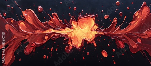 Obraz na płótnie Red paint explosion, dark background w salonie