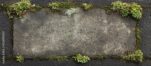 Obraz na płótnie Weathered stone, moss growth, ground w salonie