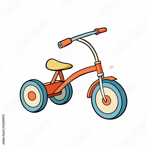 red bicycle isolated on white