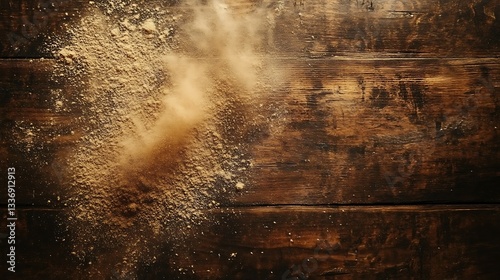 Obraz na płótnie Brown powder explosion on wood w salonie
