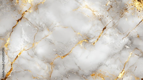 Obraz na płótnie White marble texture with gold veins (1) w salonie