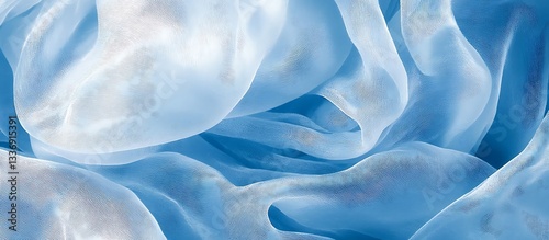Obraz na płótnie Blue silk fabric folds, closeup texture w salonie