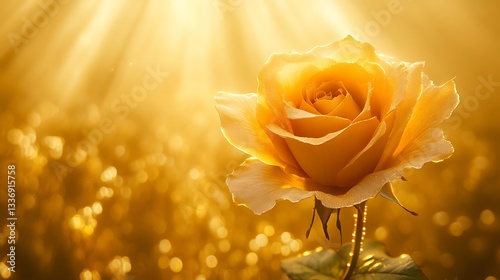 Obraz na płótnie Golden rose sunrise garden bokeh w salonie
