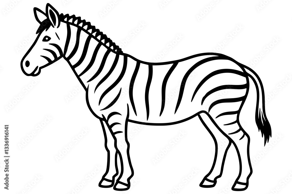 Fototapeta premium Abstract Zebra Outline