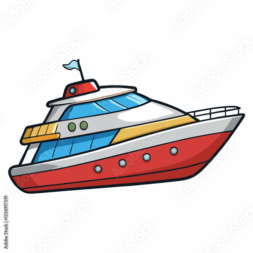 motor yacht isolated on white
