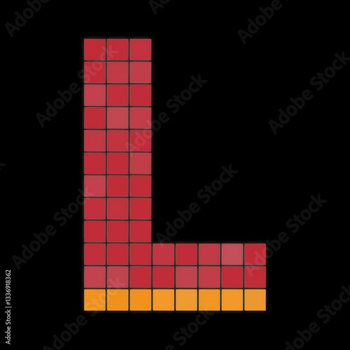 Letter L 8 bit pixel