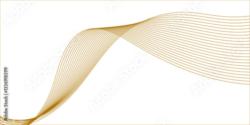 Abstract Curved Black and White Line Wave Background