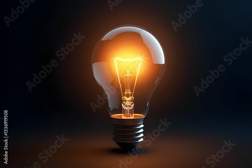 Light bulb. Symbolizing innovation, creativity, and intelligence. Mental health, neuroscience, creativity, and intellectual pursuits