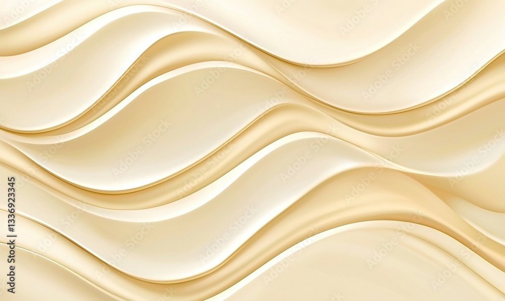 Obraz premium Creamy abstract waves flow gently across the frame, forming a smooth, textured background with depth and elegant curves