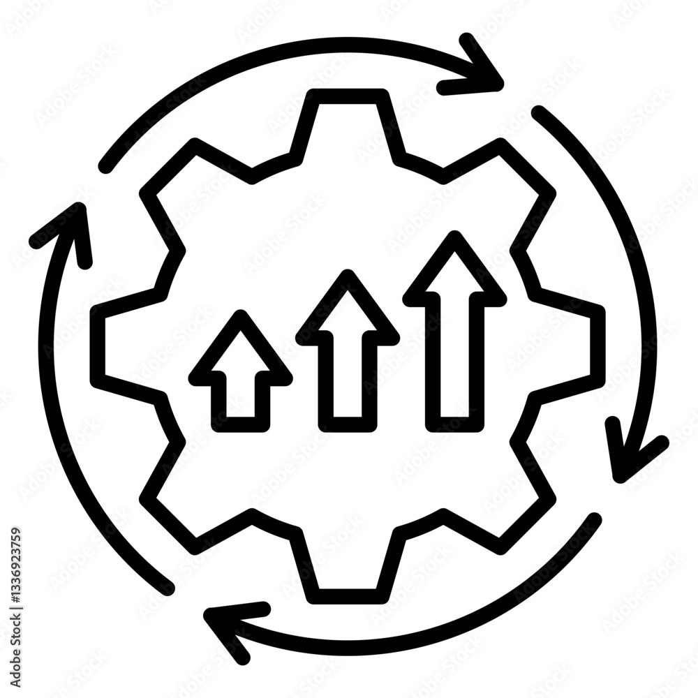 Continuous Improvement Outline Icon Continuous Improvement Outline Icon