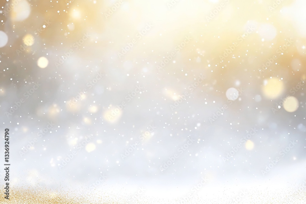 Sparkling Winter Background Gold Glitter Snow and Bokeh Lights Sparkling Winter Background Gold Glitter Snow and Bokeh Lights