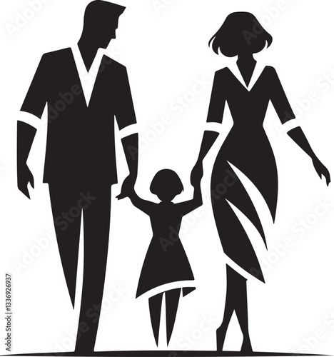 Family relationships and maintaining brotherhood with everyone Silhouette design vector.