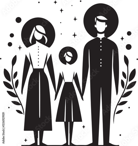 Family relationships and maintaining brotherhood with everyone Silhouette design vector.