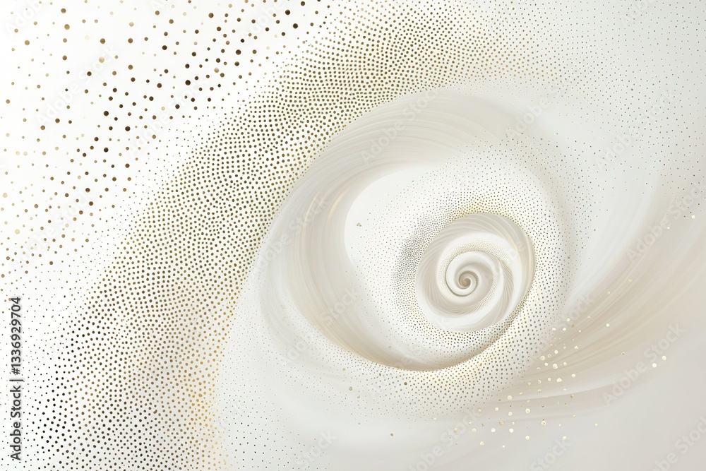 Elegant Gold Dot Spiral Abstract Background Luxury White Swirl Design Elegant Gold Dot Spiral Abstract Background Luxury White Swirl Design