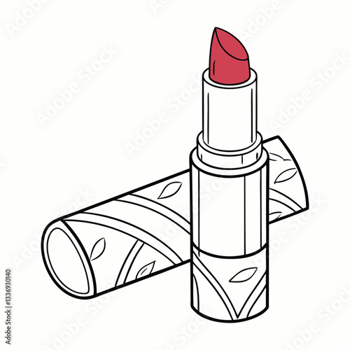 coloring book style of lipstick.