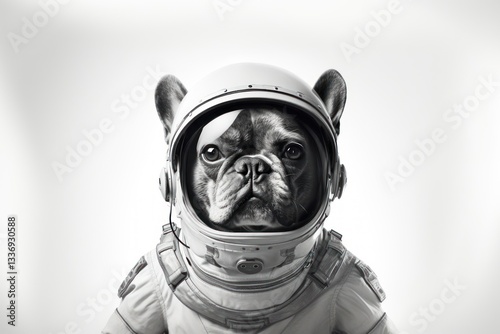 Animal astronaut portrait bulldog mammal.