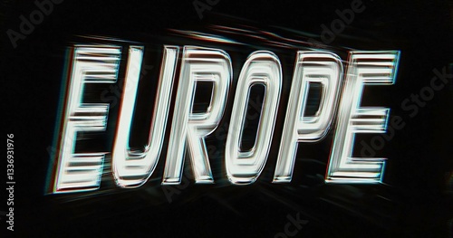 Europe text with a blurred, cinematic effect on a dark background