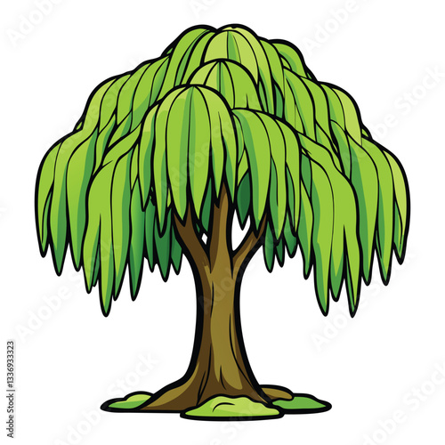 willow tree creative design vector style on white background.