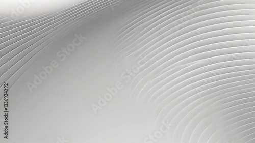 Abstract white layered curves.  Soft, flowing lines create a dynamic architectural design.  Layered geometric patterns evoke a sense of motion and depth