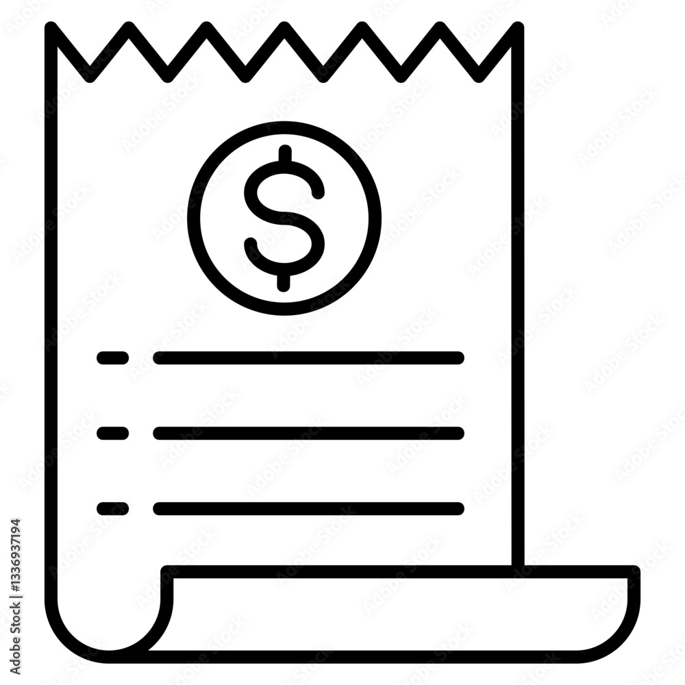 Bill Outline Icon Bill Outline Icon