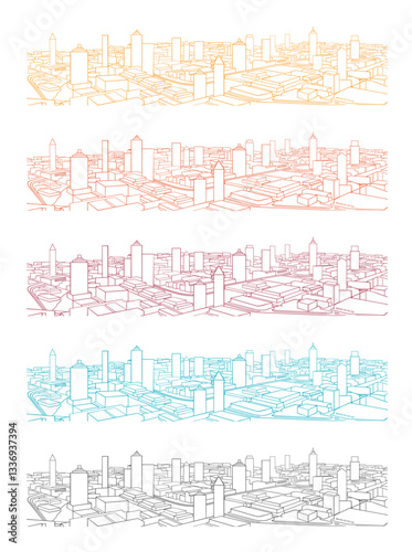 Urban landscape with high density buildings and streets