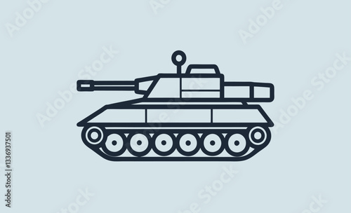 Tank war, military tank silhouette, army vector illustration