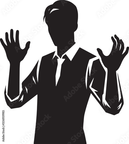 Self defense cross armed vector