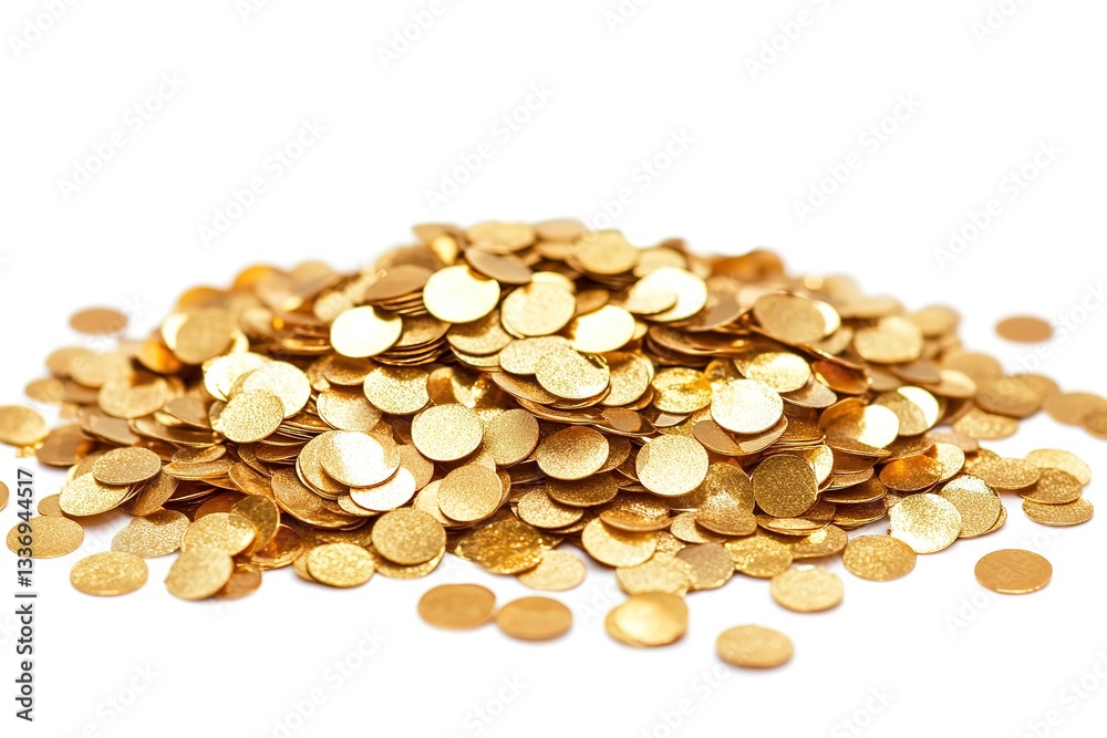Glittering Gold Confetti Pile Luxurious Texture for Festive Designs Glittering Gold Confetti Pile Luxurious Texture for Festive Designs