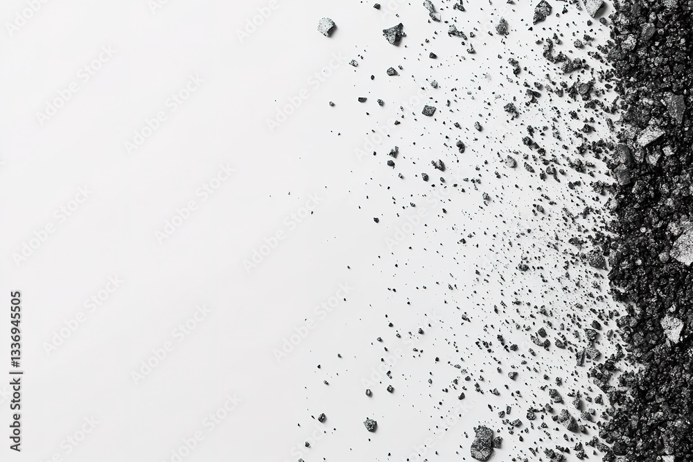 Obraz premium Abstract Silver and Black Crumbled Texture Background Design