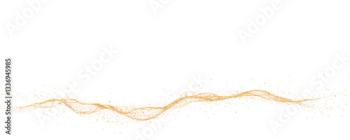 Abstract Golden Light Streak with Sparkling Particles