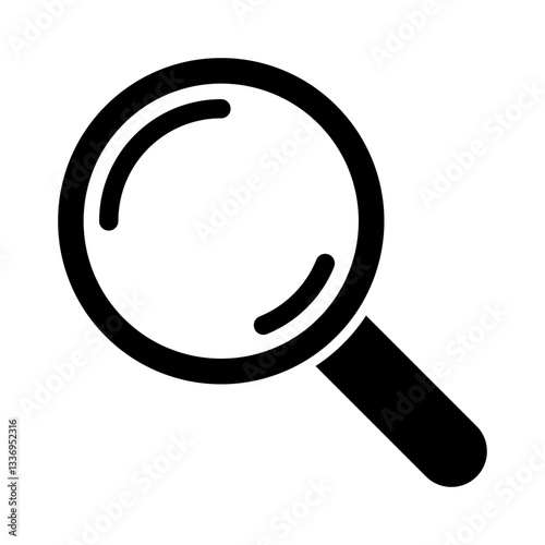 Magnifying glass icon, loupe icon. Search icon.