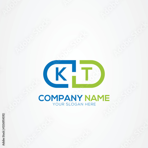 Letter KT Medicine Logo Minimal Monogram Elements