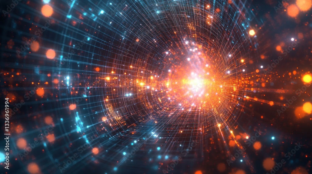 Obraz premium Digital Vortex: A Journey into the Cyberspace