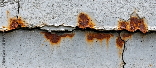 Obraz na płótnie Cracked, rusty concrete wall texture w salonie